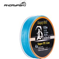 Angryfish Wear resistant 100m 4 Strands Braided Fishing Line 11 Colors Super PE Line Strong Strength Fish