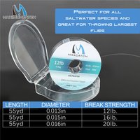 Maximumcatch 100% Pure Fluorocarbon Saltwater Tippet Fishing Line 12-20LB Test Leader Fly Line Fast Sinking 50M