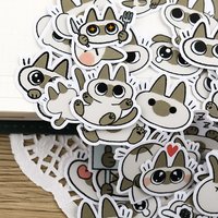 44pcs Cute Hand Account Cartoon Cat Stickers Hand Account Net Red Diy Album Ins Decoration Material