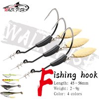 WALK FISH 3PCS 2g 3g 4g 5g 7g 9g Crank Hook Metal Spoon Sequins Add Weight Lures With Twist Lock Barbed Hook Offset Hooks
