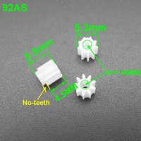 10pcs/lot Plastic Spur 92A Shoulder 0.5M Pinion Gears 9 Teeth Hole 2mm Tight Toy Motor Part Accessories 9T 1.95MM 2A 5.3MMX5.5MM
