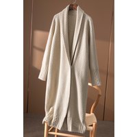 Casual Long Cashmere Cardigan Women Tops Vintage Loose Sweater Coat Solid Oversized Jumper Korean Fashion Clothes