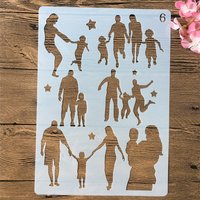 A4 29cm Family Parent Children Mom DIY Layering Stencils Wall Painting Scrapbook Coloring Embossing Album Decorative Template