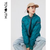 Toyouth Women Down Jackets Thickening Duck Black Greee White Warm Solid Short Baseball Collar Casual Chic Style Overcoat
