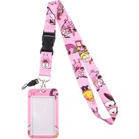 LX526 Anime Fuuny Dog Card Cover Lanyard Neck Strap Rope For Mobile Cell Phone ID Card Badge Holder With Keychain Keyring