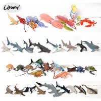 Realistic Sea Animals Figurines Orca Squid Sharks Dolphin Turtle Sailfish octopus Figures Miniature Education Toys Gift for Kids