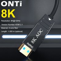 ONTi-Fiber Optic Cable 2.0, 4K, 2.1, 8K, HDMI-Compatible, 48Gbps, Ultra High Speed, HDR ARC, HDCP2.2 for HD 8K TV Video Speaker