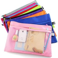 New Arrival 1PC Waterproof 2 Layers Canvas Zipper A4 File Folder Bag Document Paper Organizer Storage Protective Bag Stationery