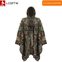 3D Leaves Camouflage Tactical Gear Woodland Poncho Cloak Ghillie Suits Outdoor Clothing for Hunting Shooting Wildlife Bird Watch