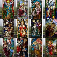 Stained Glass Window Film Jesus Christ Virgin Mary Catholic Church Decor Static Cling Sticker Home Door Wall Suncatcher