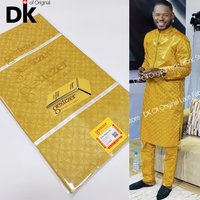 5 Yards 2022 High Quality African Lace Basin Riche Gextczer Original Brocade 100% Cotton Keep Shining Fabric For Men Cloth