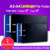 Landscape Lever Arch Folder A4 A3 Paper Organizer Document Folder 2-Rings Binder A4 File Folder Horizontal A3 File Big Binder