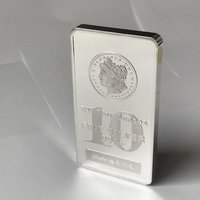 1 Pc Non Magnetic Craft 10 OZ Coin Silver Plated Badge USA Collectible Commemorative Decoration Gift Vacuum Sealed Packing Bar image 3