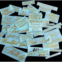 5pcs/Set Letter UV Filling Stickers Copper Motive Power Letters Epoxy Resin Mold Filler DIY Crafts Making Filler Decal