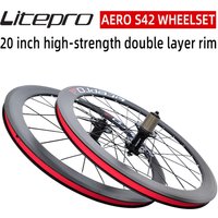Litepro S42 AERO Folding Bike 20 Inch 406/451 V Disc Brake 11 Speed Wheelset 4 Sealed Bearing Alloy Wheels BMX Bicycle Rims