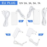 DC12 volt EU Plug Lighting Transformer Power Supply 2A/ 3A/5A White Adapter for 5.5x2.1mm Universal output caliber Charger