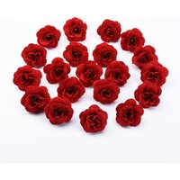 10pcs Silk red roses head christmas decor for home scrapbook wedding bridal accessories clearance diy gifts Artificial flowers