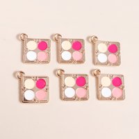 10pcs 21*24mm Fancy Pressed Powder Makeup Box Charms for Jewelry Making Accessories Lady Necklaces Earrings Pendants Keychain