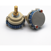 Sealed Rotary WaveBand Switch 2X8 2 Layers 2 Knife 8 Gears Solid Copper Round Shank Shaft Length 20mm 1PC