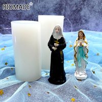 Virgin Mary Silicone Mold Christian DIY Cement Resin Concrete Candle Mould Household Items Crystal Epoxy Handicrafts Making