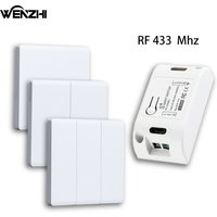 Smart Switch Light DIY Module Receiver 433 Mhz 86 Type Portable RF Wireless Relay Power Remote Control 220V Wall Panel Buttons