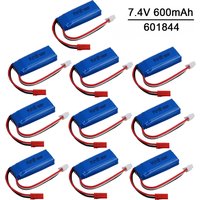 5/10/15/20pcs 7.4V 600mAh 20C Lipo Battery 2S for WLtoys K969 K979 K989 K999 P929 P939 RC Off-road Racing Car Vehicles Parts