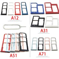 NEW Dual Card Phone Sim Card Tray For Samsung A12 A31 A51 A71 NEW SIM Chip Holder Slot Adapter Drawer Part + Pin