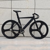Fixed Gear Bike With Aluminum Alloy Frame Track Bicycle With 3 Spokes Magnesium Wheel 700C Commuter Cycling