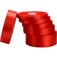 22 mètres/rouleau 6mm 10mm 12mm 15mm 20mm 25mm 40mm 50mm rubans en Satin de soie rouge bricolage mariage fête d'anniversaire rubans décoratifs en Satin