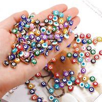 6/8mm 10pcs Cute Mini Enamel Evil Eye Beads Charm Connectors for DIY Bracelet Earring Pendant Making Jewelry Making Accessories