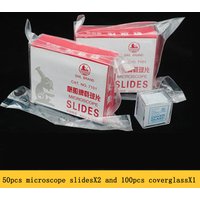 100 pcs Microscope Slides and 100 pcs Cover Glass for Preparation of Specimen Microscope Slides Glass Cover Slips Lancet