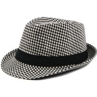 Man Classic Spring Summer Outdoor Leisure Fedoras Hat Plaid British Retro Style Jazz Banquet Cotton Hats Party Formal Occasion