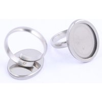 5pcs adjustable oval cabochon ring base blanks 13x18mm stainless steel bezel tray settings for jewelry making