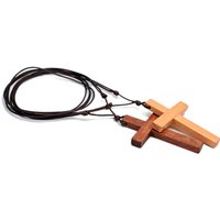 MX001 Catholic Cross necklace Jesus Christ pendant Choker Retro Jewelry style Natural wood necklace Wholesale Amulet