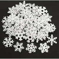50pcs White Wooden Snowflakes Christmas Ornaments Xmas Wood Pendant for 2022 New Year Navidad Natal Noel Home Decoration