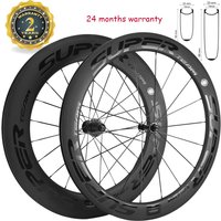 SUPERTEAM Front 60mm Rear 88mm Clincher Carbon Wheelset Road Bicycle Tubeless Carbon Wheels Rim Brake image 3