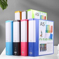 Colorful A5 Binder Folder For Document Organizer Transparent Sheet Protector A5 File Cover 2-ring Filing Cabinet