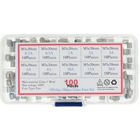 100Pcs/lot 5x20mm Quick Blow Glass Tube Fuse Assorted Kit Fast Blow Glass Fuses 250V 0.2 0.5 1 2 3 5 8 10 15 20A