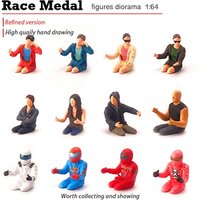Miniature 1:64 Figure Racing Driver Doll Scene Model Layout Decor Photo Prop S Scale