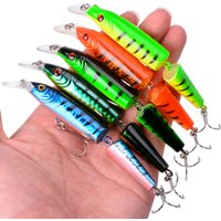 1Pcs Lifelike Artificial Crankbait Multi Jointed Fishing Lure 10.5cm/9g 2-segment Hard Bait 6# Hook Wobblers Sea Fishing Bait
