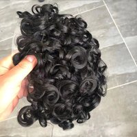 Prothèse capillaire bouclée de 20 mm pour hommes noirs, système de remplacement capillaire en cheveux naturels, pièces de remplacement capillaire durables pour hommes