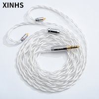 XINHS 4 Core Single Crystal Copper Silver Plated Wire HIFI Upgrade Cable With 3.5/2.5/4.4mm Plug MMCX/0.78mm 2 Pin/QDC Connector