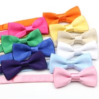 New Light Candy Color Kids Bow Tie Pink Beige Blue Satin Child Pet Small Butterfly Wedding Party Dinner Cravat Accessory Gift