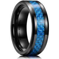 8mm Men Rings Blue Carbon Tungsten Carbide Stainless Steel Ring Wedding Engagement Bands For Men Birthday Gift Jewelry