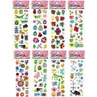 8 Sheets/Set Cartoon Insect Bee Ladybug Sticker Cute 3D Bubble PVC Scrapbooking Stickers for Children Boy Girl Cognitive Toys