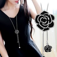 Camellia Sweater Necklaces Long Winter Necklace 2025 Trend Flower Rose Luxury Brand Jewelry accessories Wholesale price