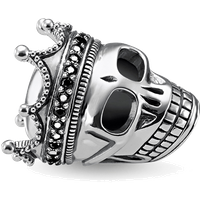 DIY Beads Skull King Bead 5mm Hole,2018 Fashion 925 Sterling Silver Jewelry Punk Gift For Women Men Boy Fit Bracelets Necklace