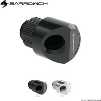 BARROWCH G1/4" 45 Degree 360 Rotary Fittings, Computer Water Cooling Build Necessary Connector,Black,Silver,FBWT45-MR