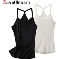 SuyaDream – Camisoles en soie naturelle pour femmes, sans manches, couleur unie, noir et blanc, élégantes, été 2026