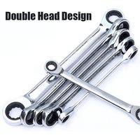 Chrome Vanadium 8-9-10-12-13-14-15-16-17-18-19-27mm Ring Double Head Ratchet Wrench Reversible Ratchet Combination Spanner Set